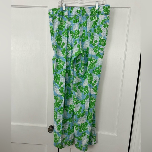 Lilly Pulitzer blue toss up print wide leg pants women’s XL - Picture 3 of 5